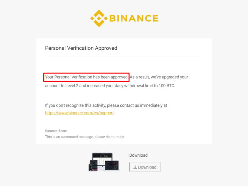 币安 Binance 身份验证教学：完成身份验证